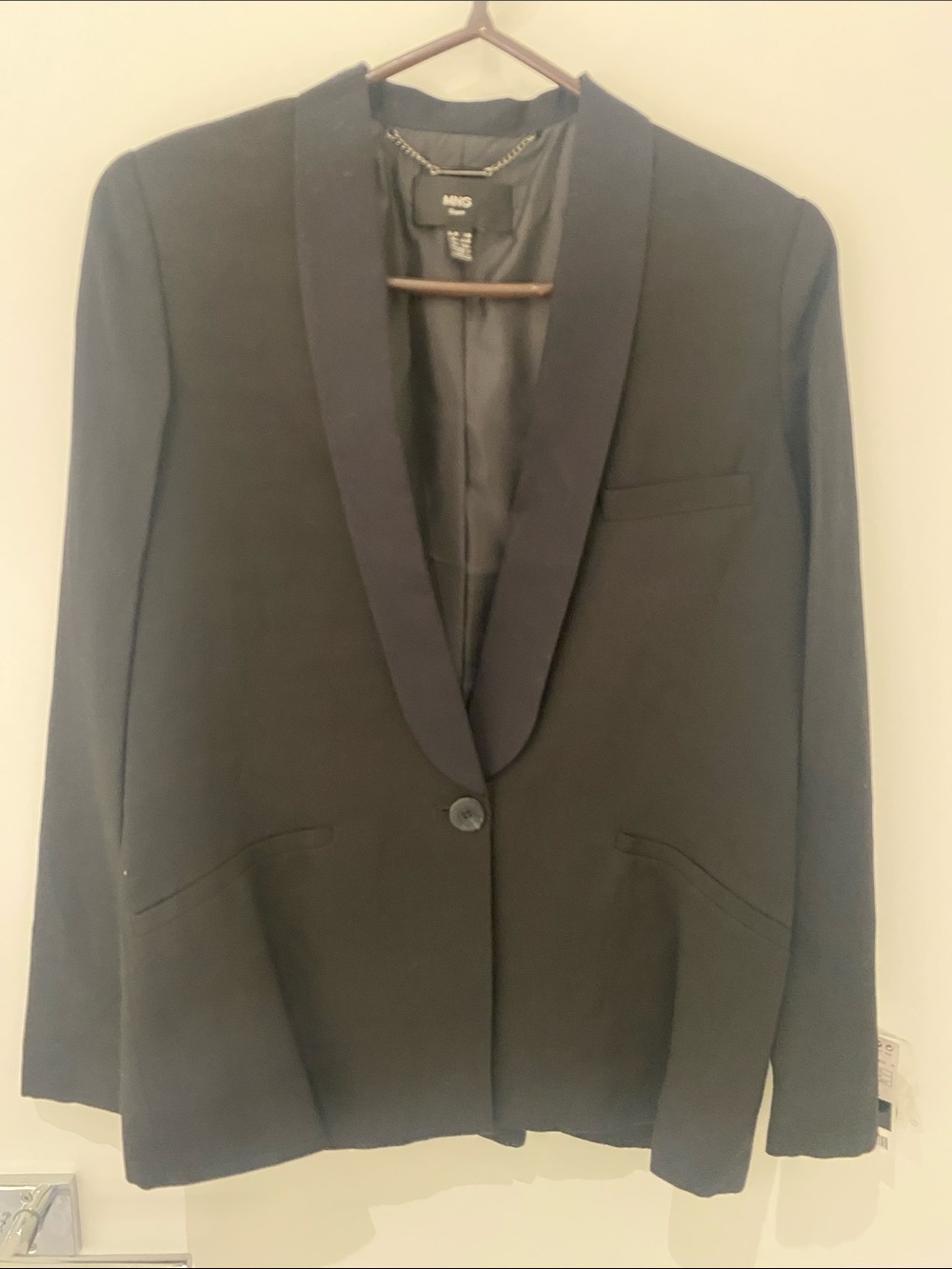 NWT MNG Suit Tuxedo Blazer Single Button Black Size XXS